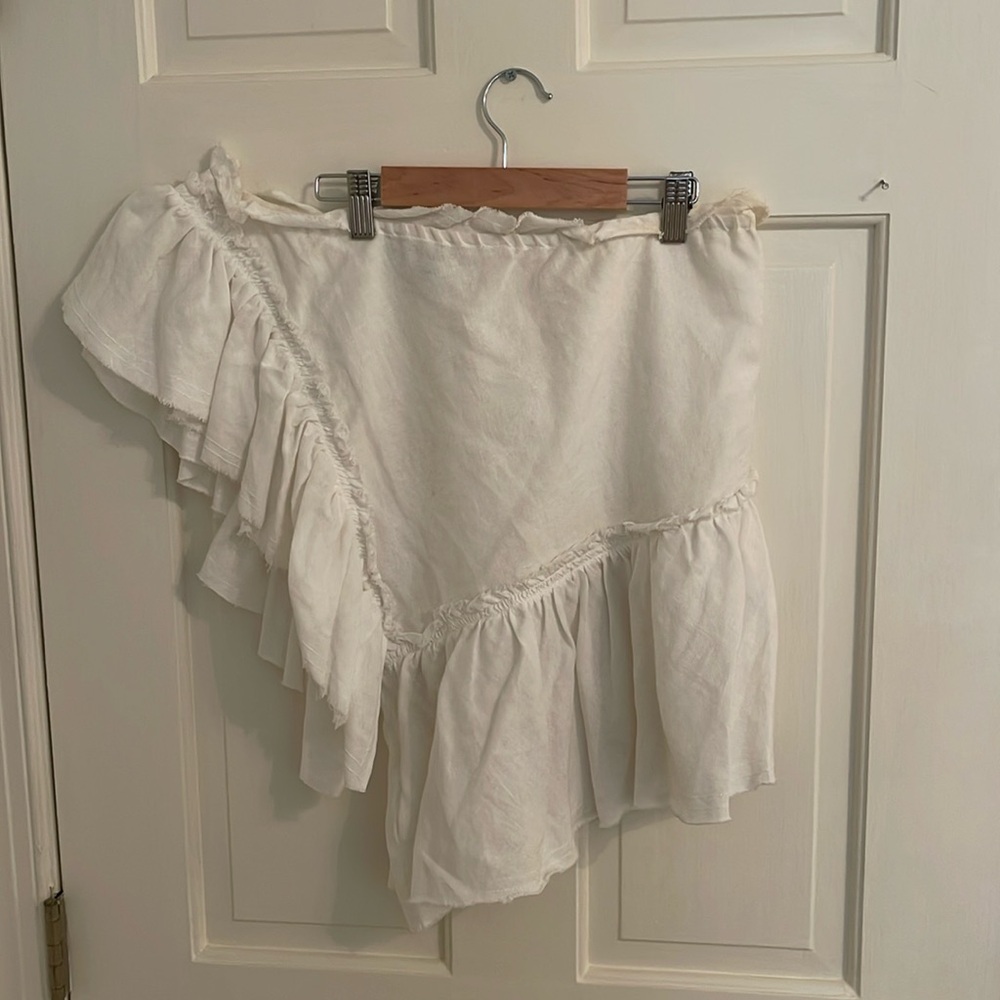 White One Shoulder Linen Top